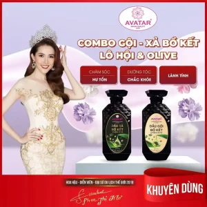 Dầu Gội & Dầu Xả Thảo Dược Avatar –Tinh Chất Bồ Kết Và Chiết Xuất Nha Đam & Ôliu Kiểm Soát Rụng Tóc, Chăm Sóc Tóc Hư Tổn