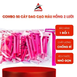 Dao Cạo Hai Lưỡi Dùng Một Lần, Màu Hồng, 50 Cái, Thích Hợp Để Cạo Râu, Sử Dụng Trong Spa Và Cửa Hàng Cắt Tóc, Gói Số Lượng Lớn, AVATAR