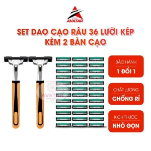 [HOT] Bộ dao cạo 36 lưỡi kèm 2 tay cầm - Bộ dao cạo lưỡi đôi sản xuất tại Việt Nam | Cạo mịn & sạch