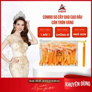 Dao Cạo Hai Lưỡi Dùng Một Lần, Màu Vàng, 50 Chiếc, Dùng Để Cạo Râu, Sử Dụng Trong Spa Và Cửa Hàng Cắt Tóc, Gói Số Lượng Lớn, AVATAR