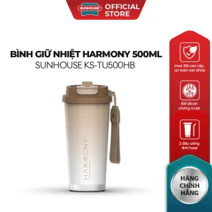 [Hàng mới về] Bình giữ nhiệt Harmony 500ml Sunhouse KS-TU500HB - Inox 316 an toàn - Nắp bật tiện lợi - Zoăng kín chống dò nước