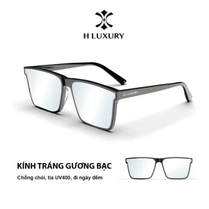 Kính Tráng Gương H Luxury V2TG thời trang nam nữ Eyewear Form chữ nhật dạng mới 2025 - Mắt kính râm V2TG Chống Nắng
