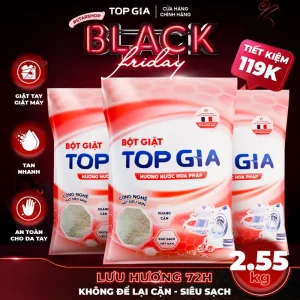 [TIẾT KIỆM 119K - 3 TÚI 850gr ] Bột Giặt TOPGIA Hương Nước Hoa Hồng Pháp Sạch Vượt Trội Với Hạt Siêu mịn, Lưu Hương Lâu, An Toàn Cho Da Tay, Không Để Lại Cặn Ngay Cả Khi Giặt Máy bta
