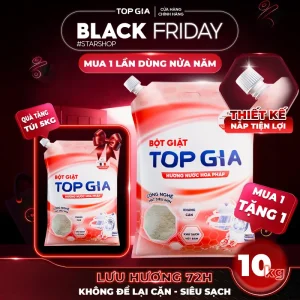 [ MUA 1 LẦN DÙNG NỬA NĂM-MUA 1 TẶNG 1] Bột Giặt TOPGIA Hương Nước Hoa Hồng Pháp Sạch Vượt Trội Với Hạt Siêu mịn, Lưu Hương Lâu, An Toàn Cho Da Tay, Không Để Lại Cặn Ngay Cả Khi Giặt Máy bta