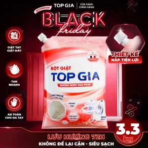 [COMBO HOT] 3.3 Kg Bột Giặt TOPGIA Hương Nước Hoa Hồng Pháp Sạch Vượt Trội Với Hạt Siêu mịn, Lưu Hương Lâu, An Toàn Cho Da Tay, Không Để Lại Cặn Ngay Cả Khi Giặt Máy bta