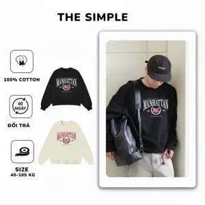 Áo Sweater Unisex Form Rộng In Chữ Basic Street Style – THE SIMPLE