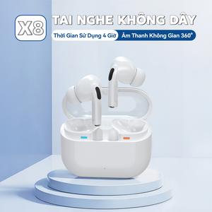 X8 Mới Nhất ANC Tai Nghe [2 Quà tặng miễn phí] 1 Nhãn dán hoạt hình+1 Bao tay chơi game, Thiết kế kho trong suốt, Âm thanh nổi cấp độ HiFi, Mic tích hợp chống nước IPX5, Giảm tiếng ồn, Với iPhone và Android