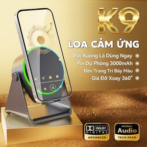 K9 Loa Cảm Ứng Không Dây (4 trong 1) Chân Đế Đa Chức Năng+ Âm thanh cảm ứng/Bluetooth Loa+ Sạc Dự Phòng+ Đèn ambient, Pin lớn 3000mAh, Kết Nối Cảm Ứng, Không Cần Kết Nối Bluetooth