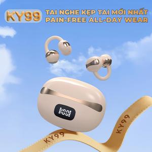 KY99 Mới Nhất Tai Nghe Kẹp Tai, Thiết kế cầu chữ C, Công nghệ nghe hở tai, Tự động nhận dạng trái-phải, Âm thanh nổi cấp HiFi, Điều khiển cảm ứng, Chống nước IPX5, Bluetooth 5.4, Hình dạng đá cuội,Freeclip, Không có cảm giác khi đeo