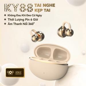 KY88 Tai Nghe Kẹp Tai, Thiết kế cầu chữ C, Công nghệ nghe hở tai, Tự động nhận dạng trái-phải, Âm thanh nổi cấp HiFi, Điều khiển cảm ứng, Chống nước IPX5,Bluetooth 5.49, Hình dạng đá cuội,Freeclip, Không có cảm giác khi đeo