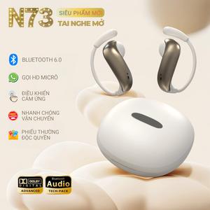 N73 Tai Nghe Dạng Mở, Âm thanh HiFi, Chế tác Titanium, Chất liệu mảnh dẻ linh hoạt, Khử ồn thể thao, Cảm ứng chạm, IPX5 chống nước chống bụi, Bluetooth 6.0, Đeo nhẹ không cảm giác